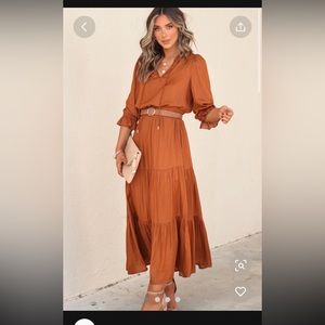 Vici toffee maxi dress
